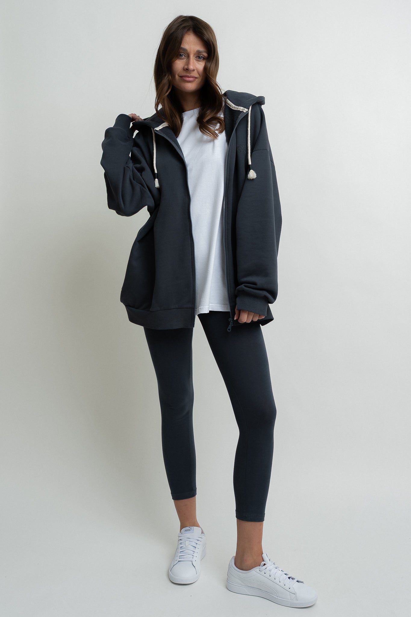 GRAPHITE ZIP-UP HOODIE - NIKO
