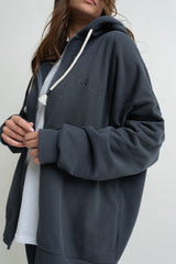 GRAPHITE ZIP-UP HOODIE - NIKO