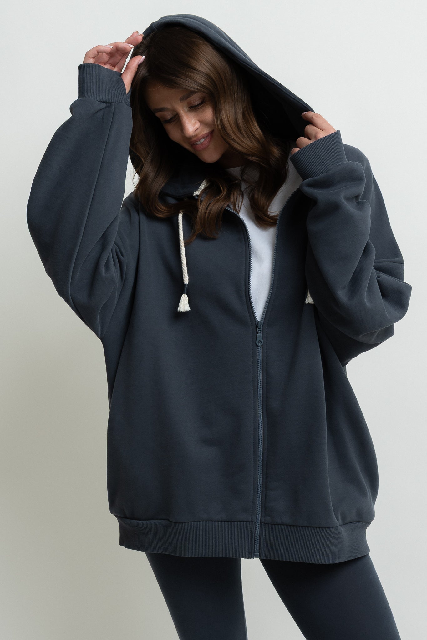 GRAPHITE ZIP-UP HOODIE - NIKO