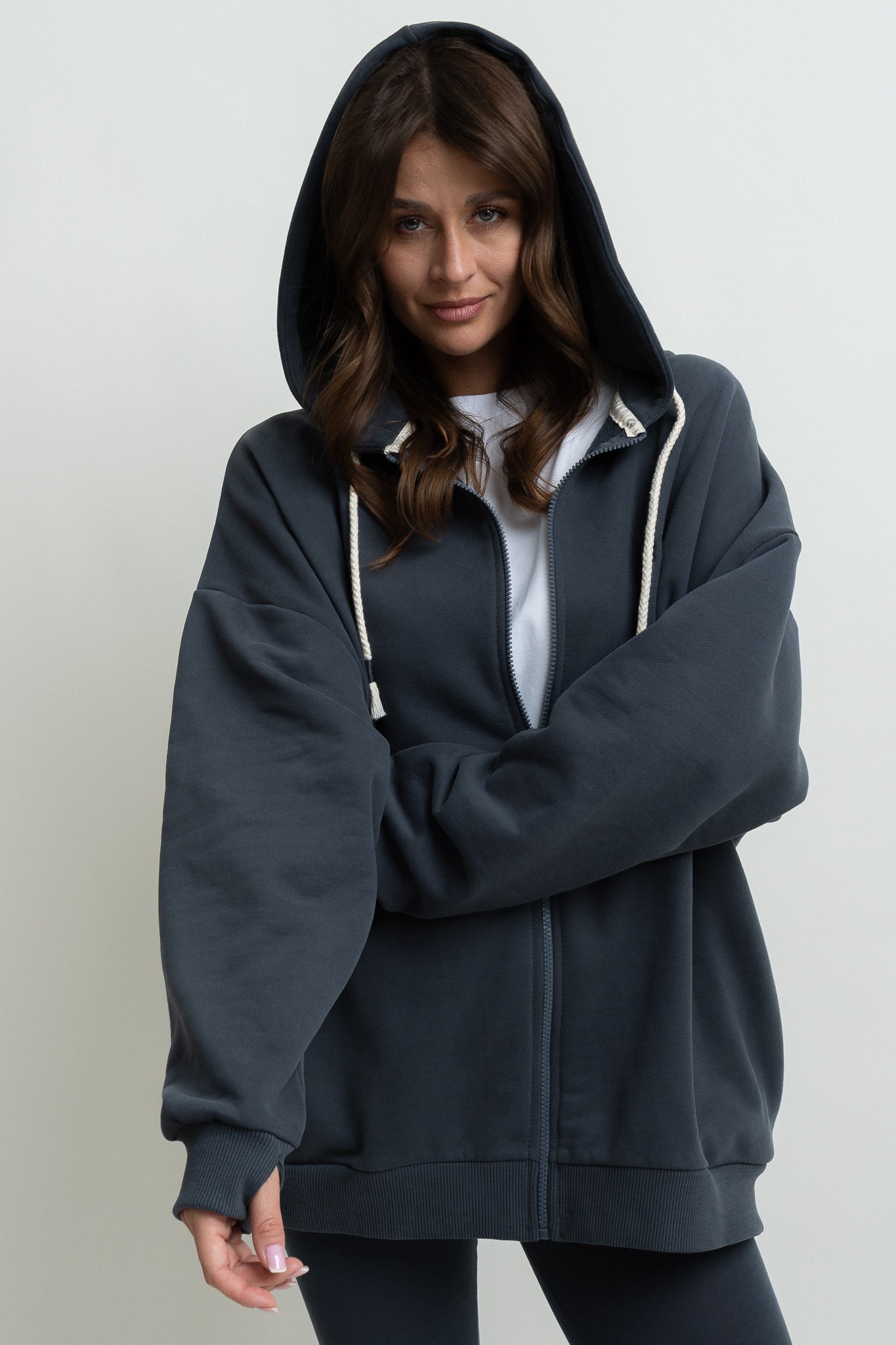 GRAPHITE ZIP-UP HOODIE - NIKO