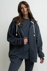 GRAPHITE ZIP-UP HOODIE - NIKO
