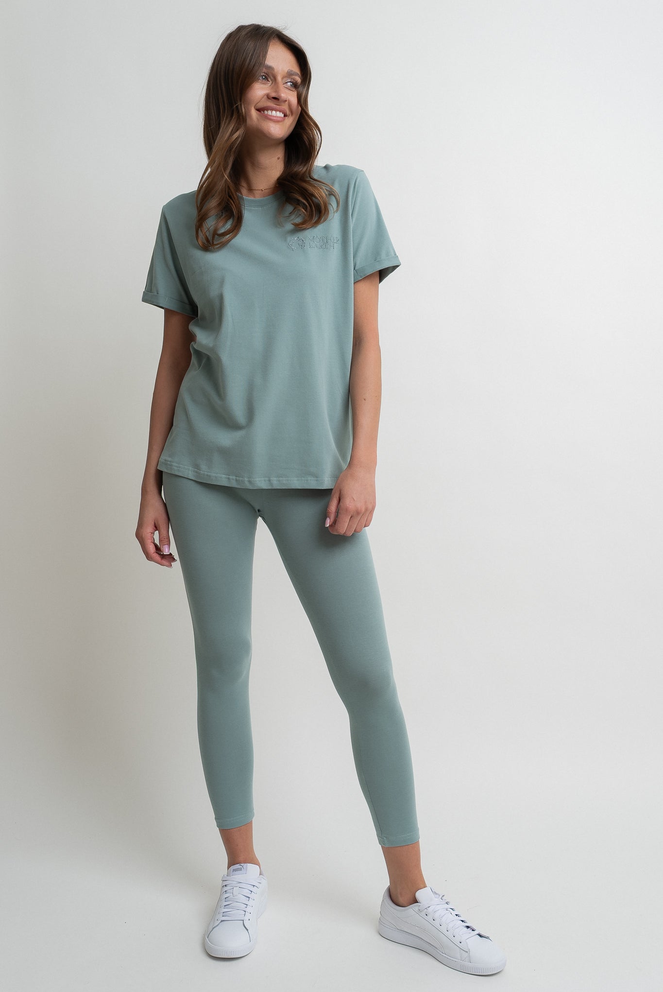 GREEN COTTON LEGGINGS - LUIZIANA