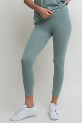 GREEN COTTON LEGGINGS - LUIZIANA