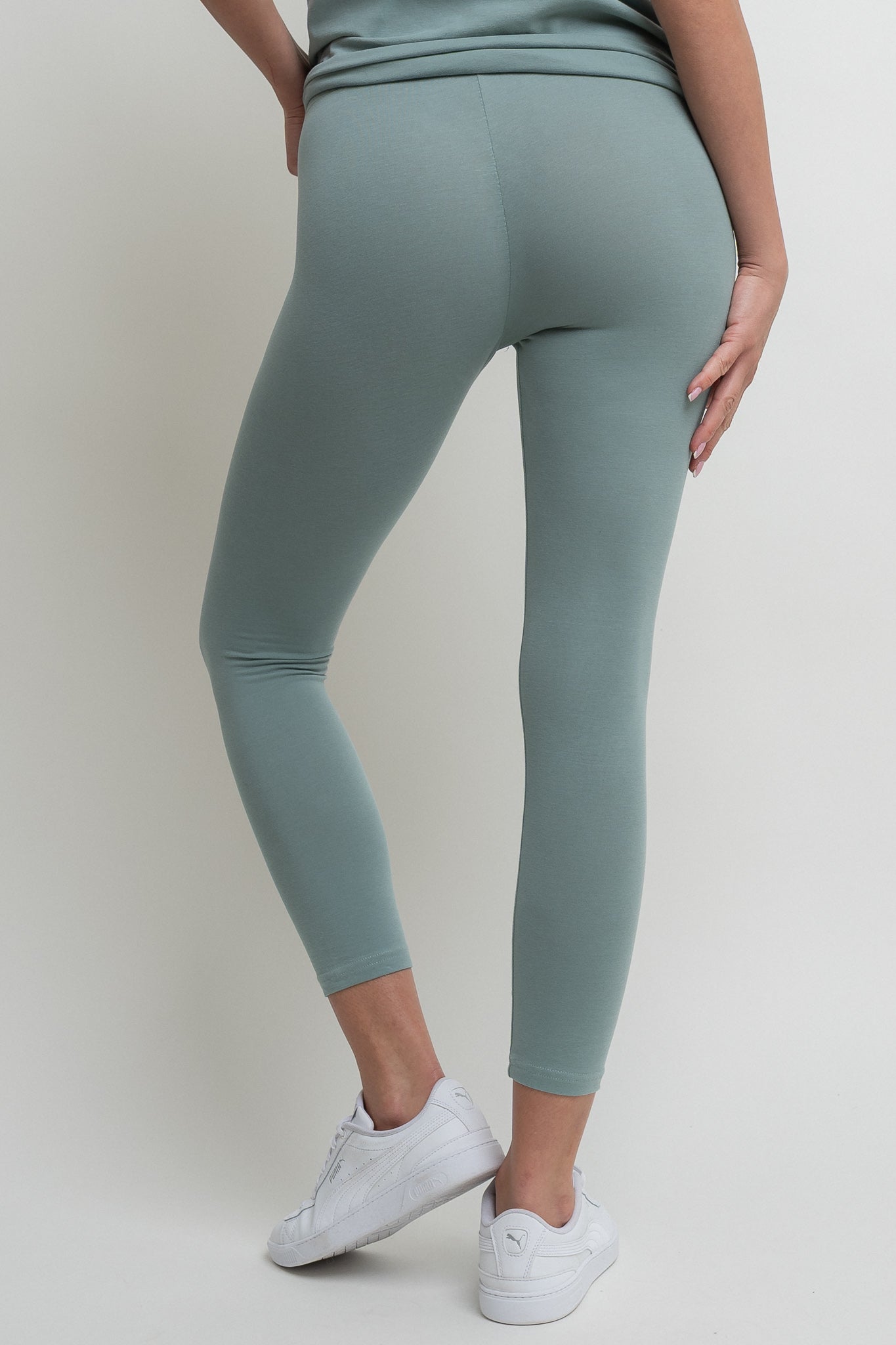 GREEN COTTON LEGGINGS - LUIZIANA