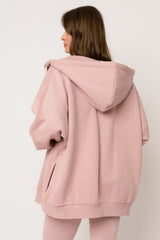 LIGHT PINK ZIP-UP HOODIE - NIKO