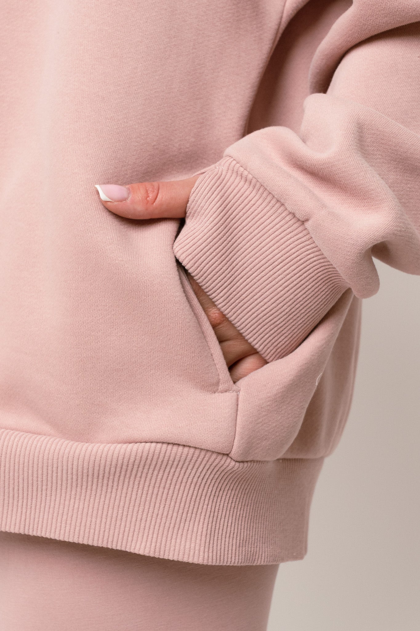 LIGHT PINK ZIP-UP HOODIE - NIKO