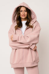 LIGHT PINK ZIP-UP HOODIE - NIKO