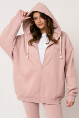 LIGHT PINK ZIP-UP HOODIE - NIKO