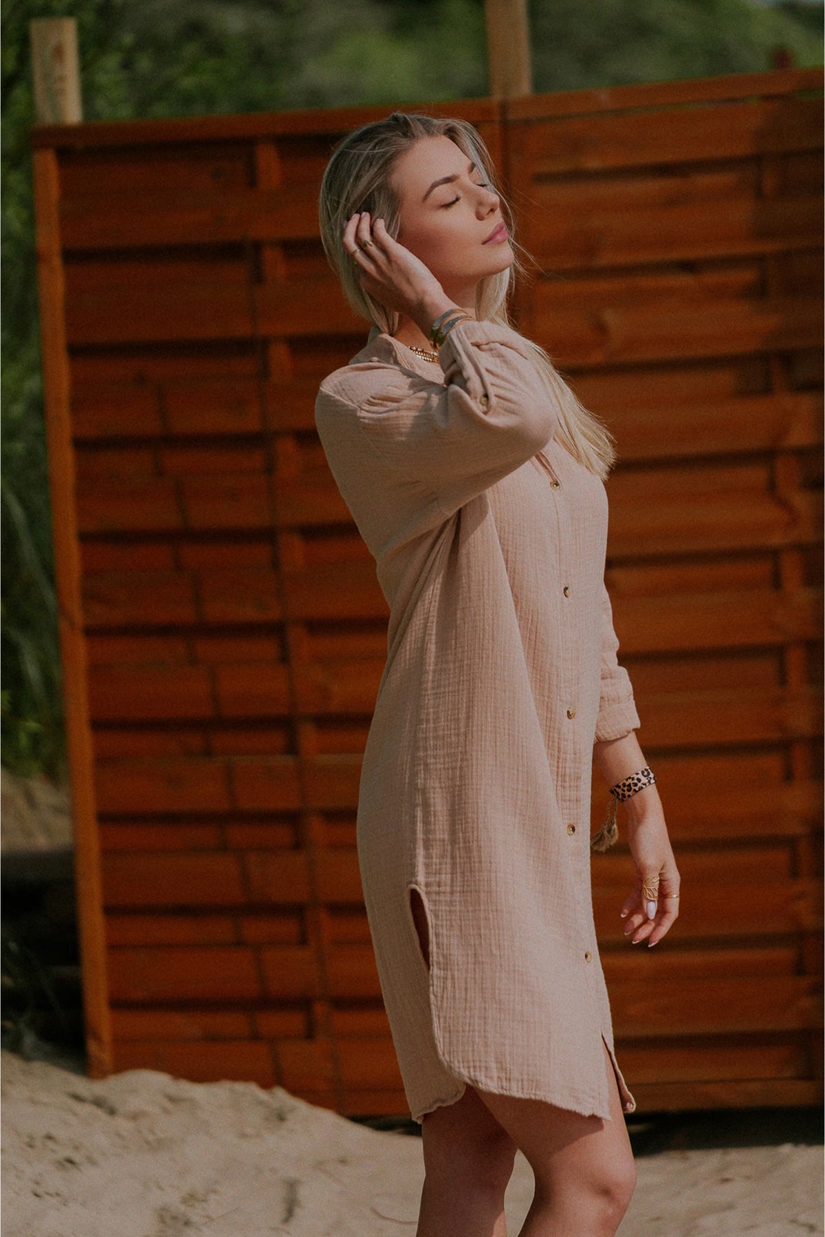 BEIGE MUSLIN DRESS – NIOBE