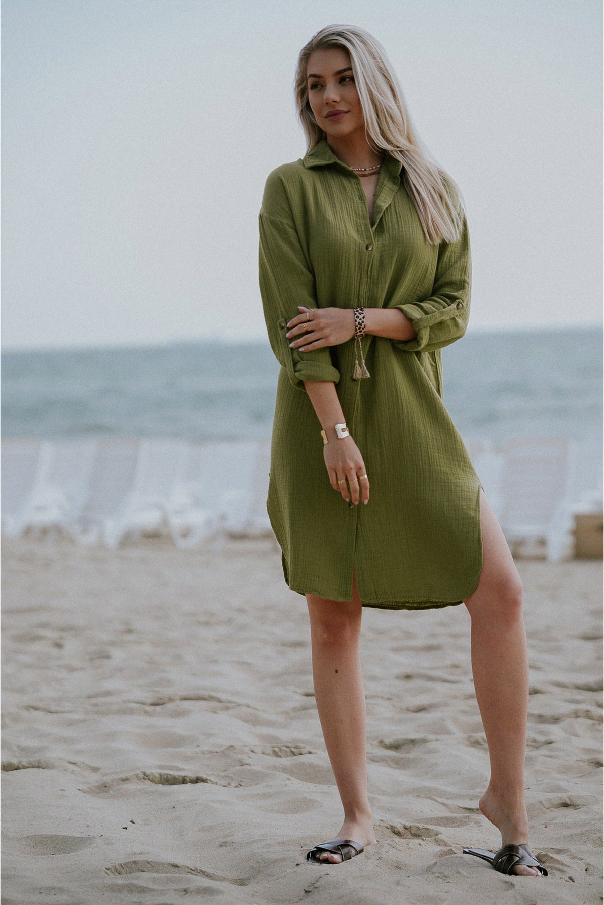GREEN MUSLIN DRESS – NIOBE