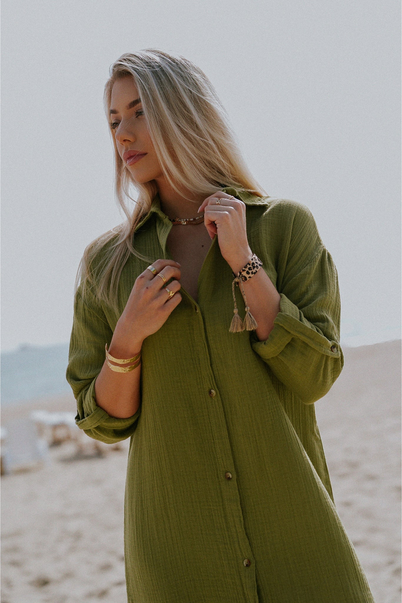 GREEN MUSLIN DRESS – NIOBE