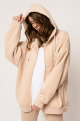 BEIGE ZIP-UP HOODIE - NIKO