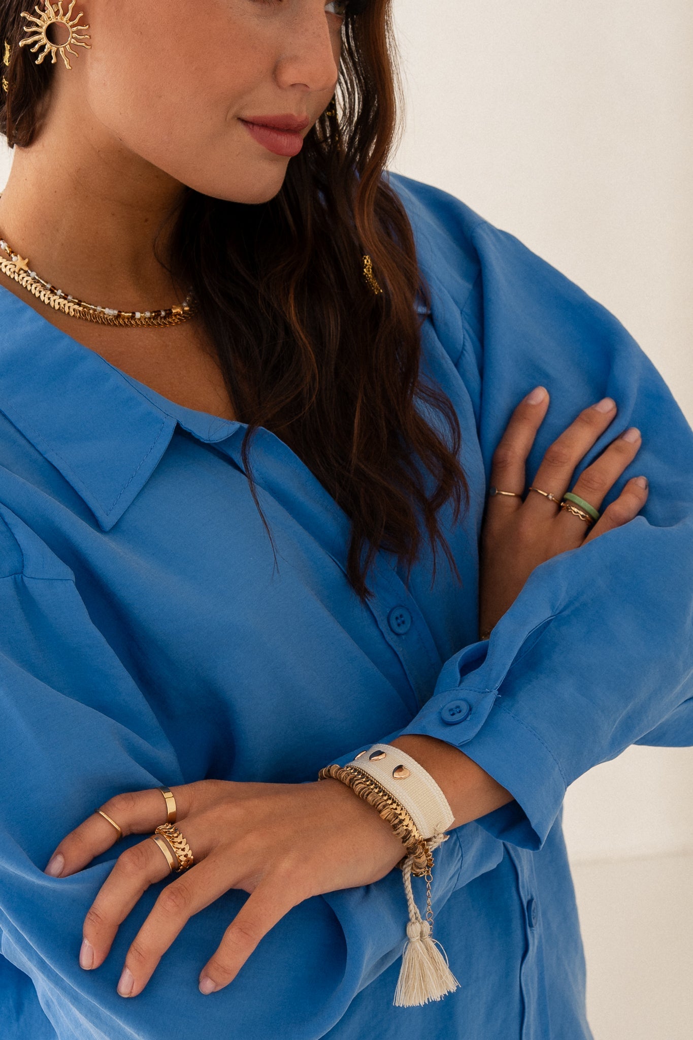 OVERSIZED SHIRT IN BLUE MODAL – MEDEA