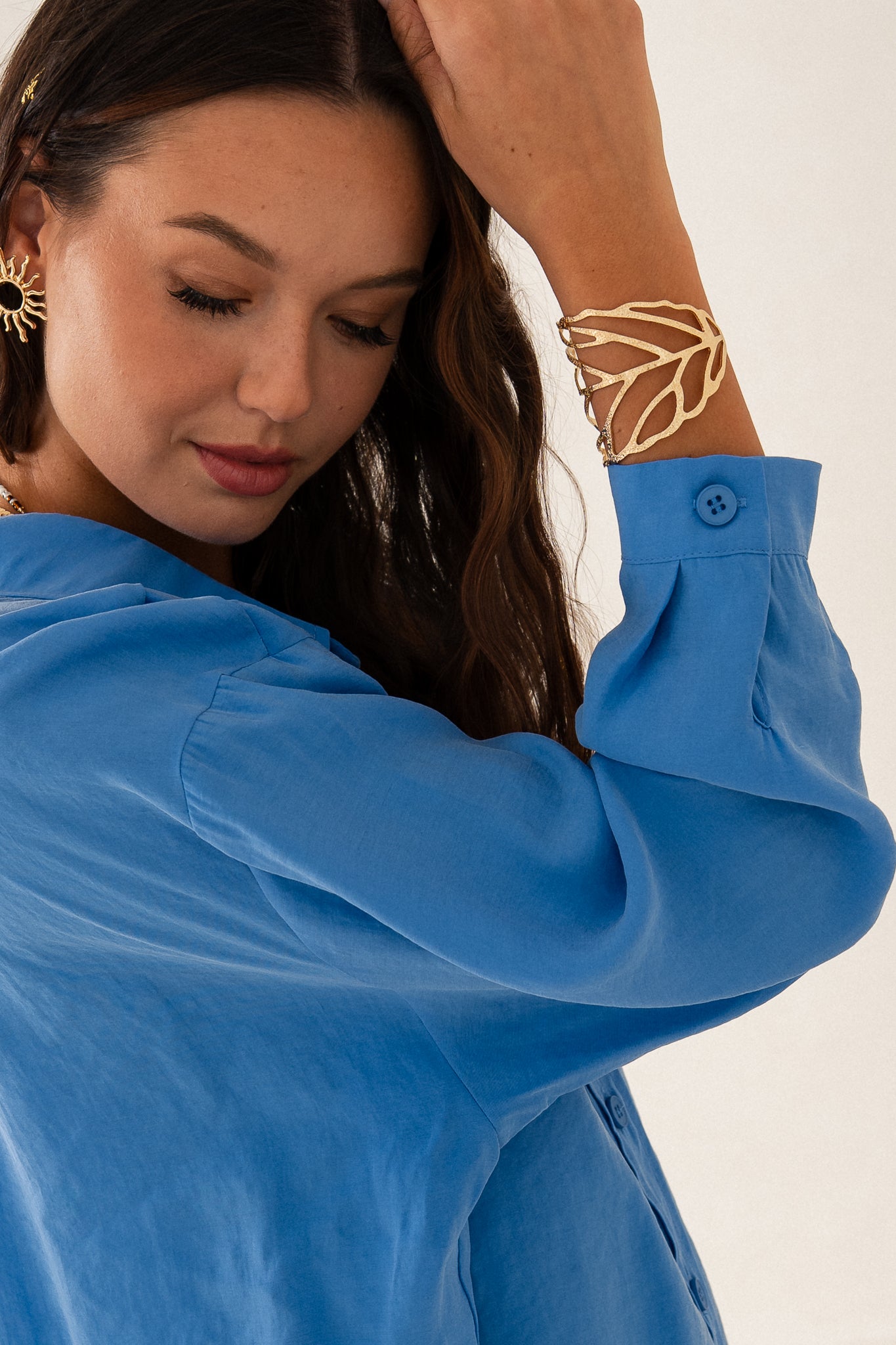 OVERSIZED SHIRT IN BLUE MODAL – MEDEA