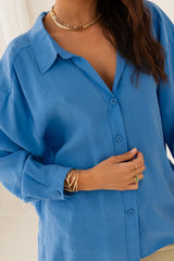 OVERSIZED SHIRT IN BLUE MODAL – MEDEA