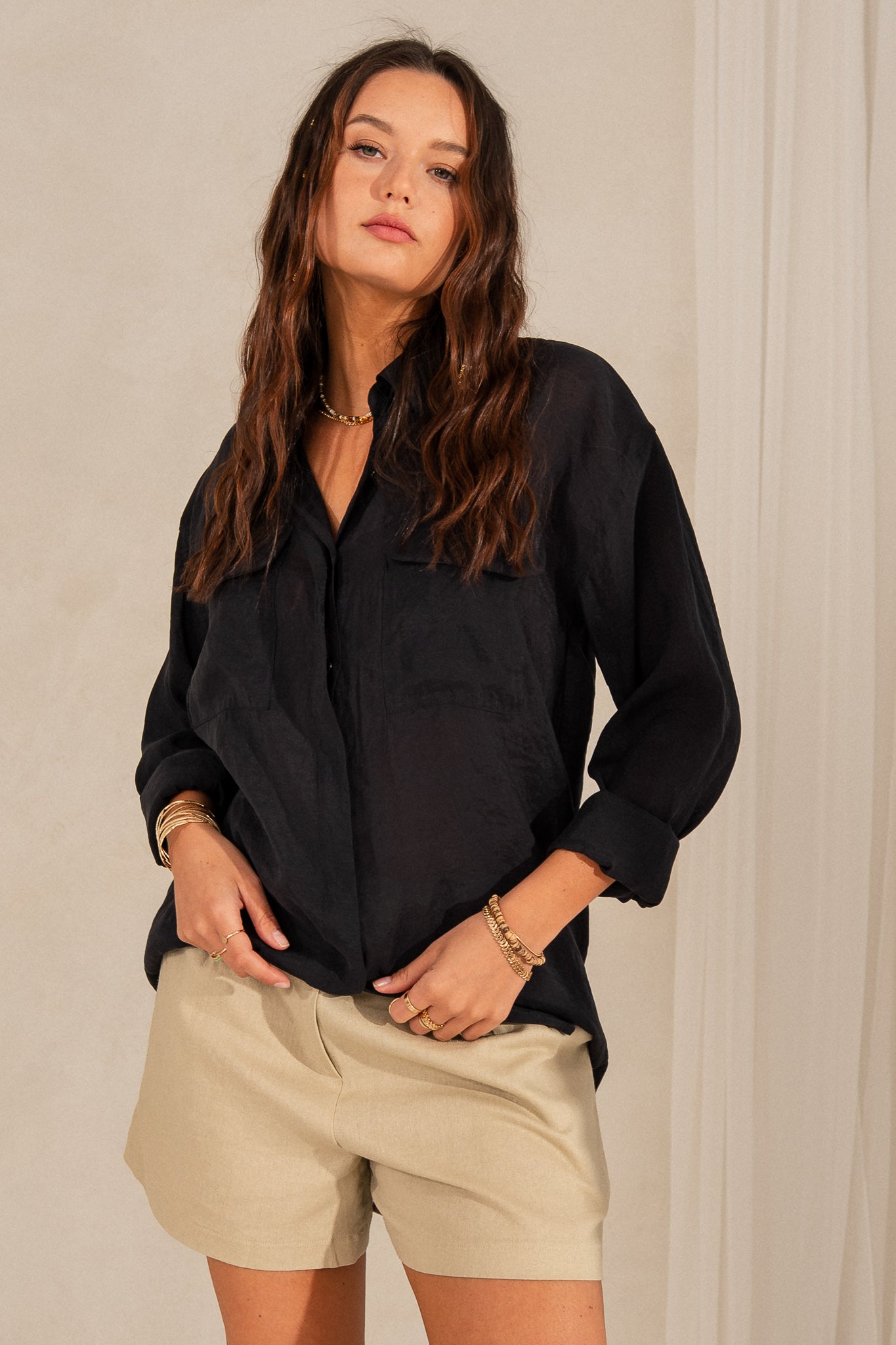 LONG-SLEEVE SHIRT BLACK – ISMENA