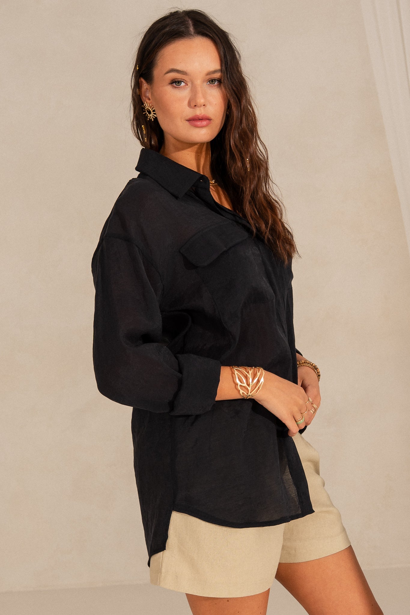 LONG-SLEEVE SHIRT BLACK – ISMENA