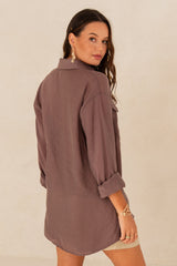 LONG-SLEEVE SHIRT BROWN – ISMENA