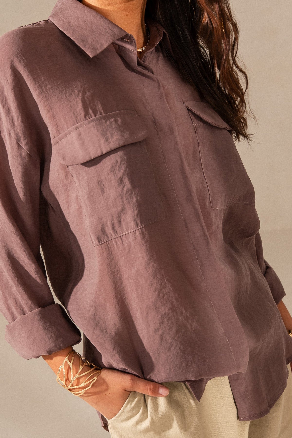 LONG-SLEEVE SHIRT BROWN – ISMENA
