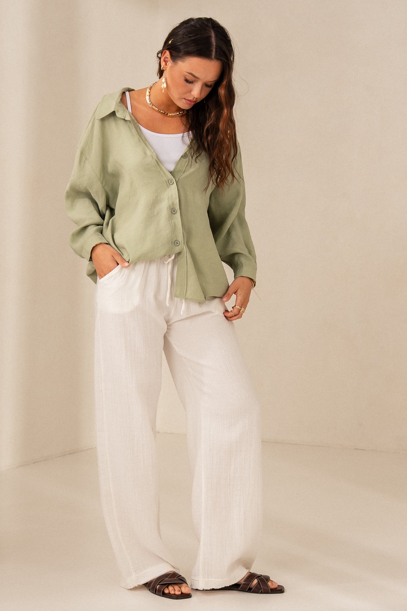 ECRU MUSLIN PANTS – DANAE
