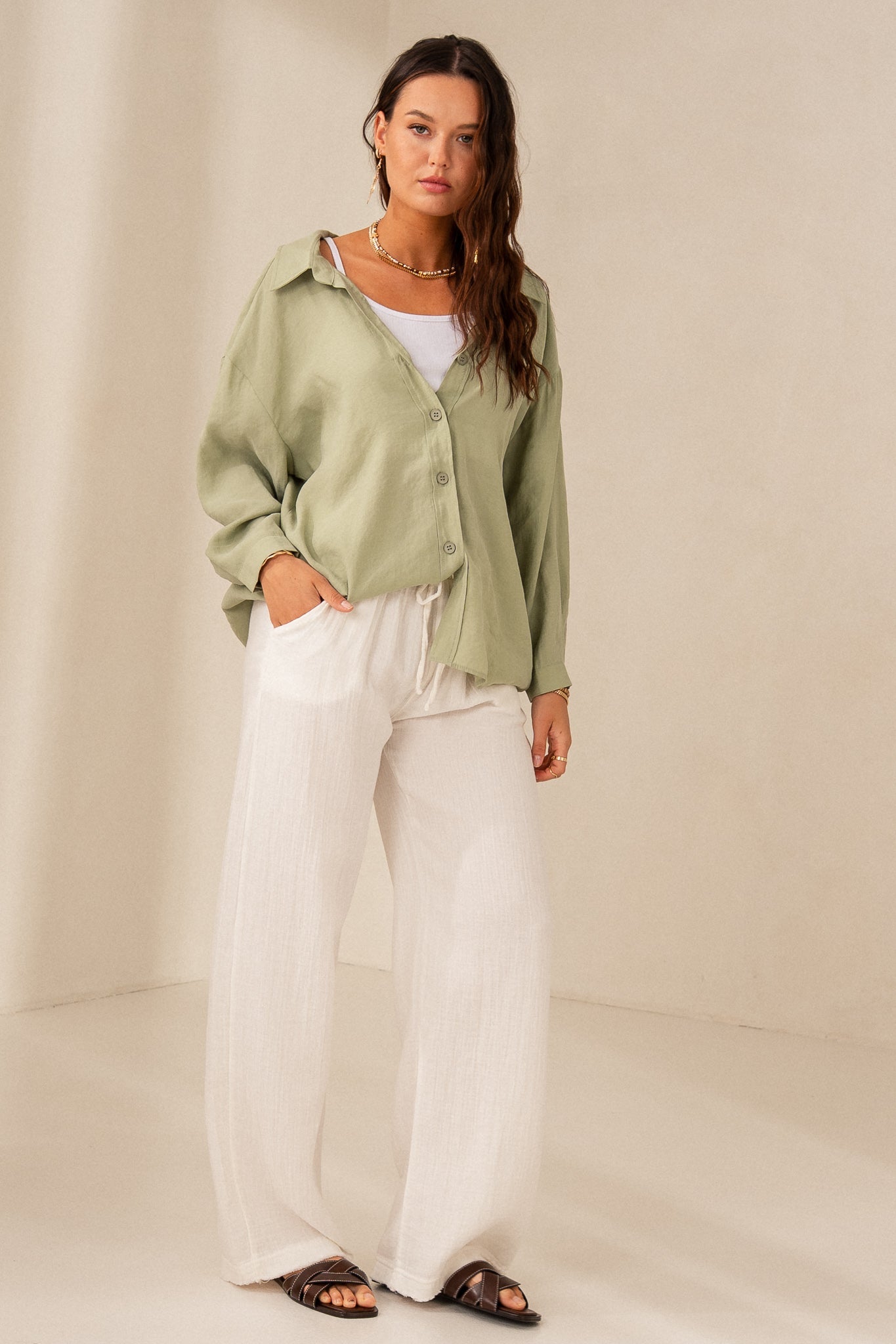 ECRU MUSLIN PANTS – DANAE