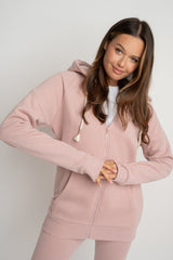 LIGHT PINK ZIP-UP HOODIE - ZANZIBAR