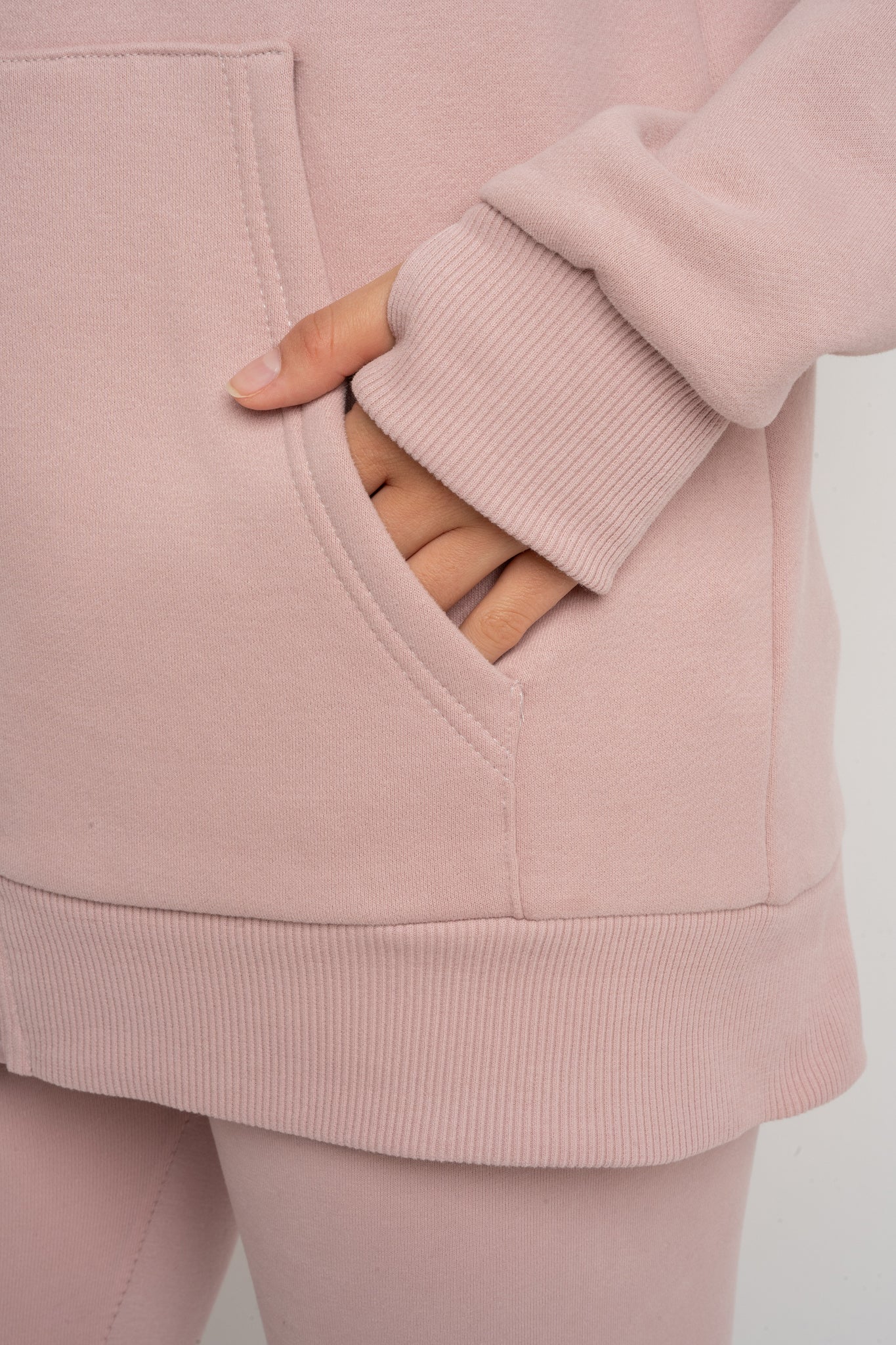 LIGHT PINK ZIP-UP HOODIE - ZANZIBAR