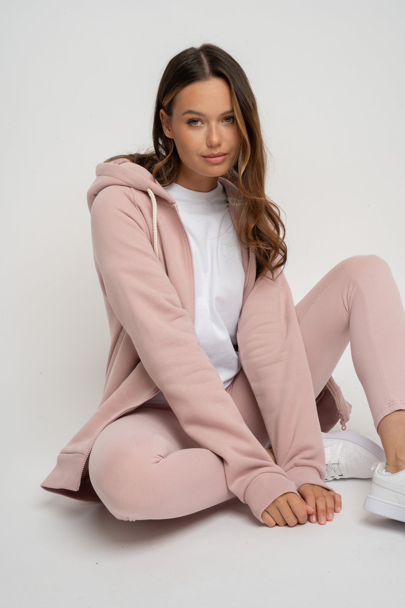 LIGHT PINK ZIP-UP HOODIE - ZANZIBAR