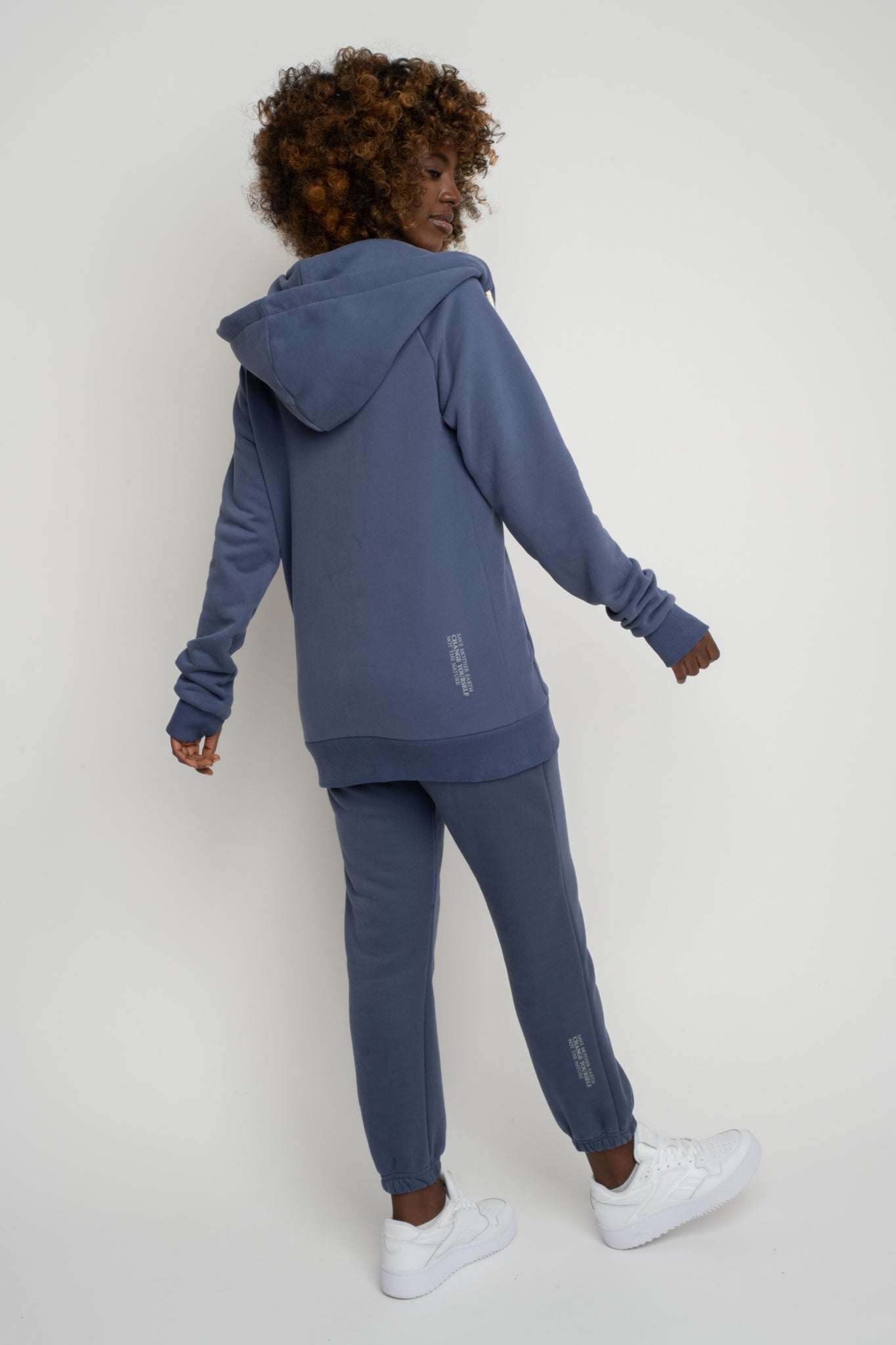 NAVY BLUE ZIP-UP HOODIE - ZANZIBAR