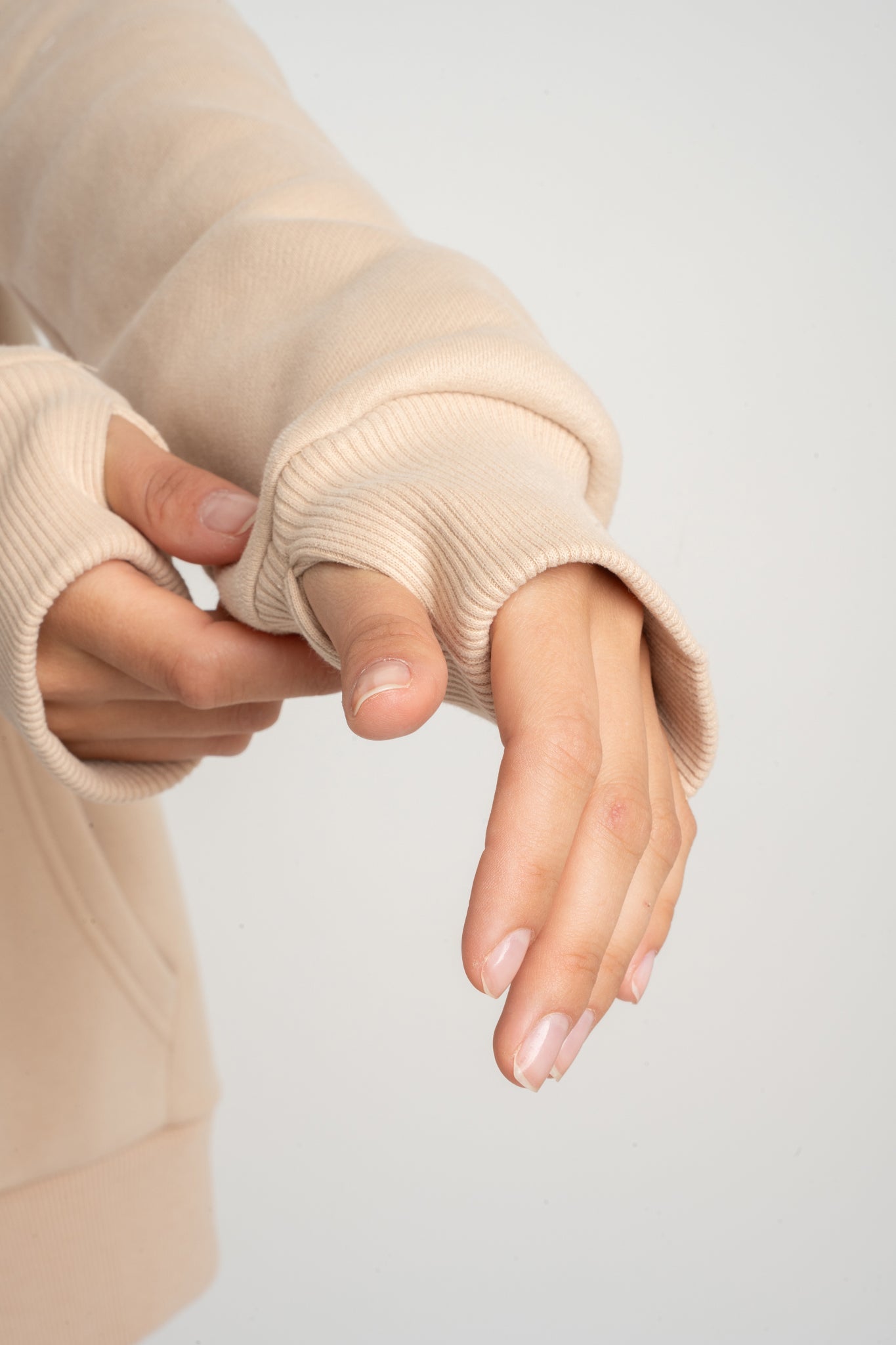 BEIGE ZIP-UP HOODIE - ZANZIBAR