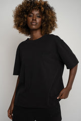 BLACK T-SHIRT - OYSTER