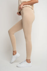 BEIGE COTTON LEGGINGS - LUIZIANA