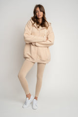 BEIGE COTTON LEGGINGS - LUIZIANA