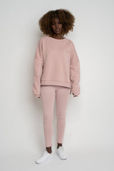 REGULAR FIT SWEATSHIRT WITH A LONGER BACK LIGHT PINK - COOK