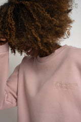 REGULAR FIT SWEATSHIRT WITH A LONGER BACK LIGHT PINK - COOK
