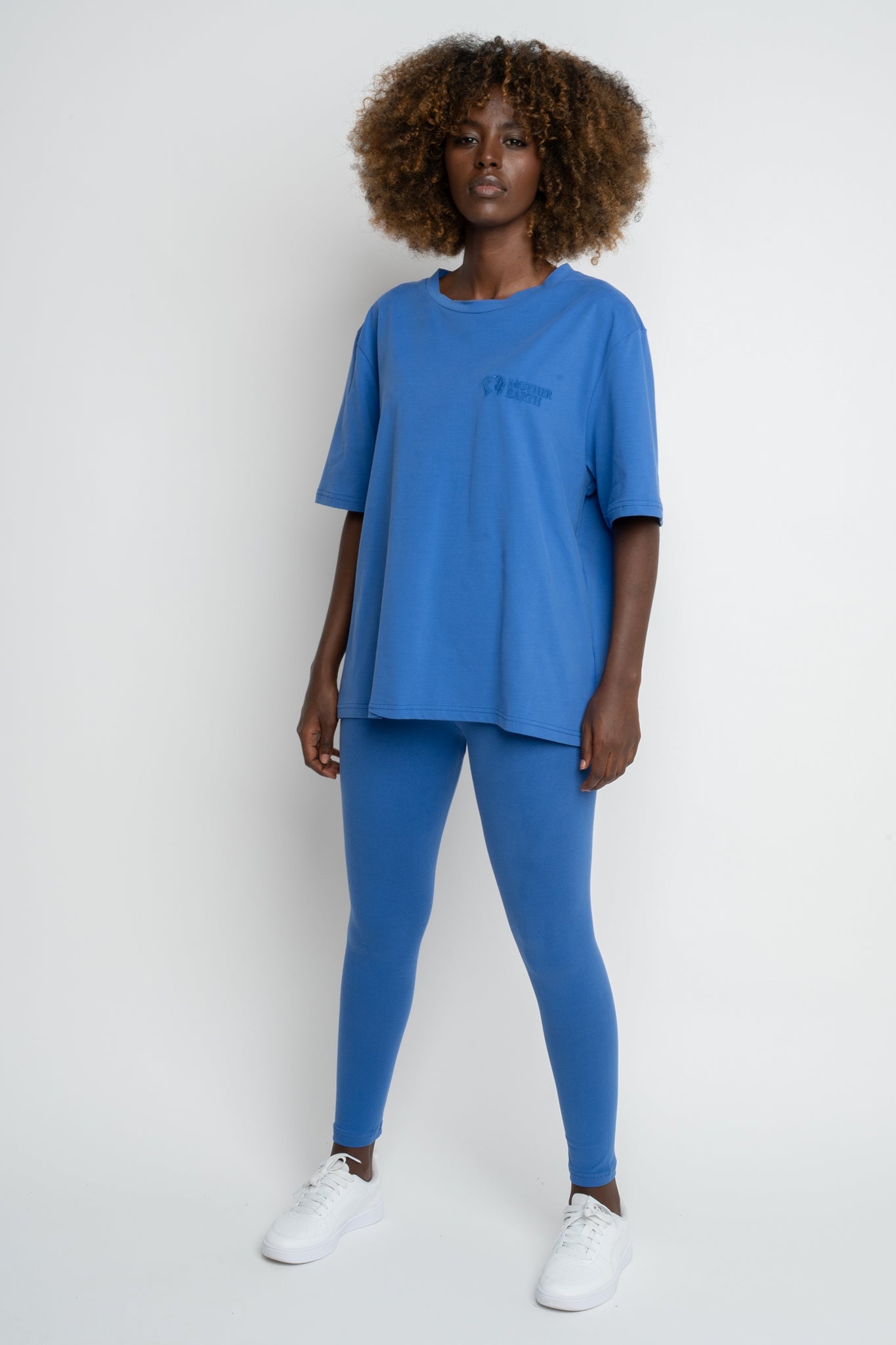 BLUE COTTON LEGGINGS - LUIZIANA