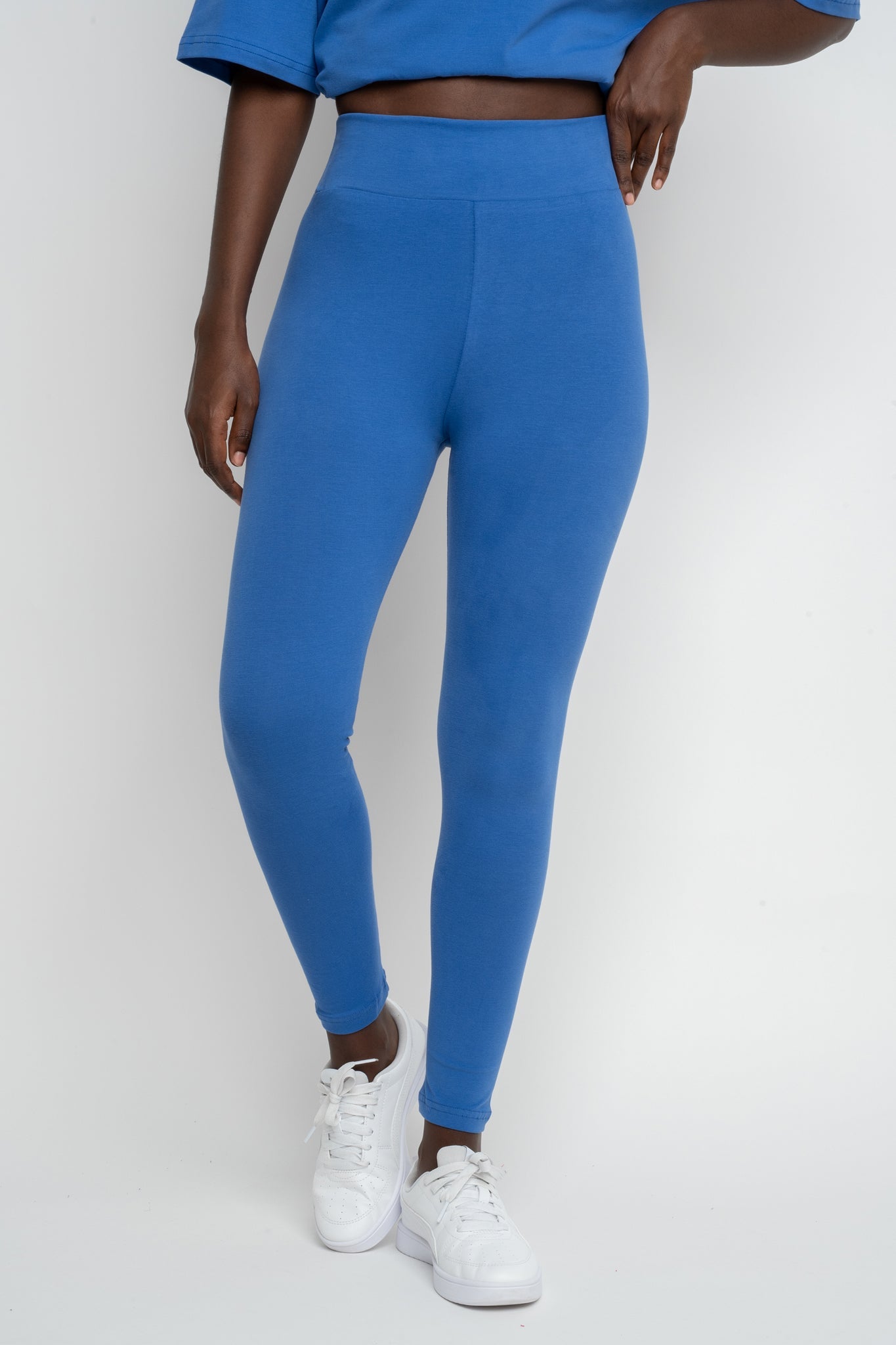 BLUE COTTON LEGGINGS - LUIZIANA