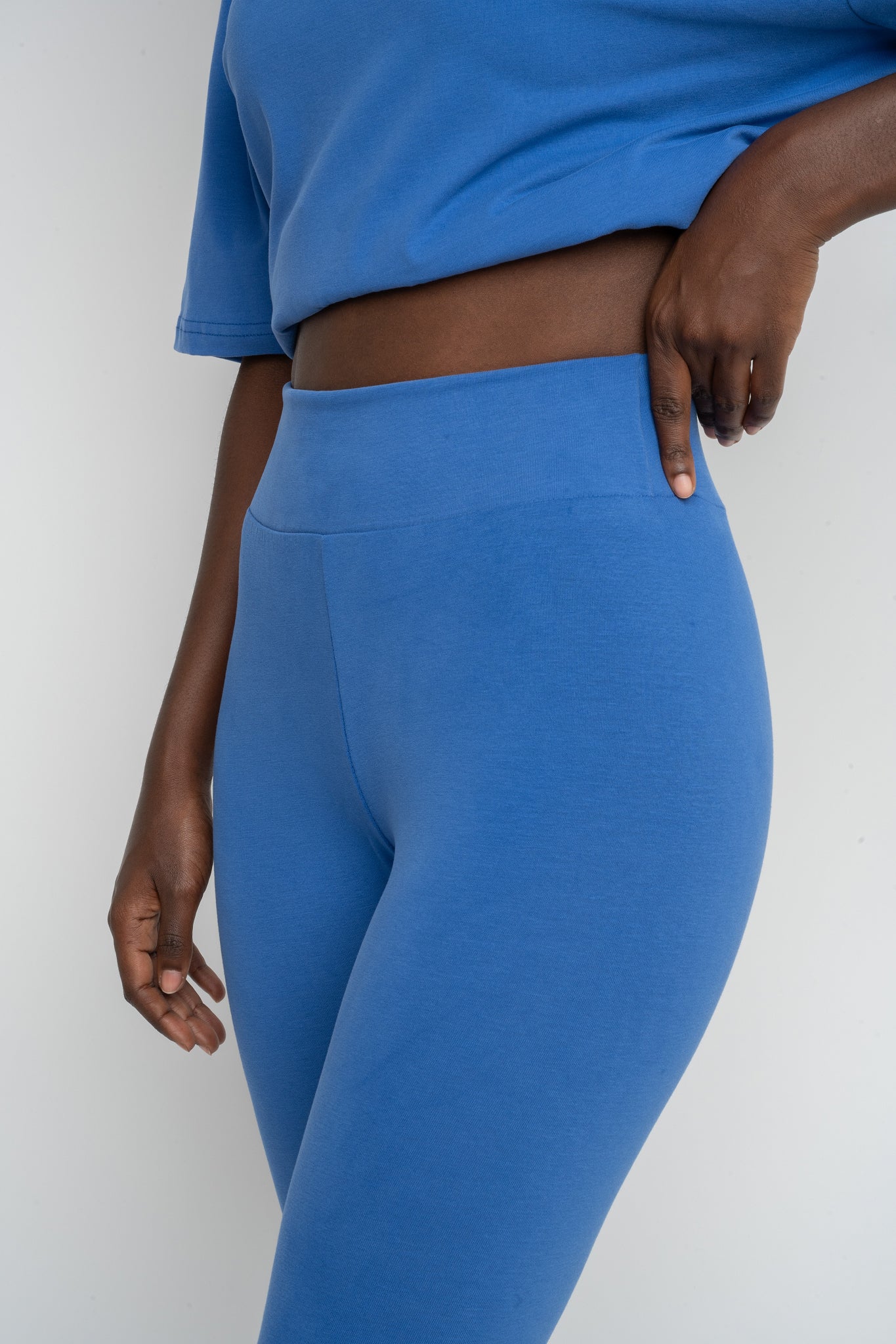 BLUE COTTON LEGGINGS - LUIZIANA