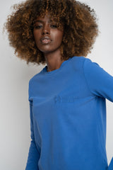 BLUE LONG SLEEVE COTTON TOP – KANDY