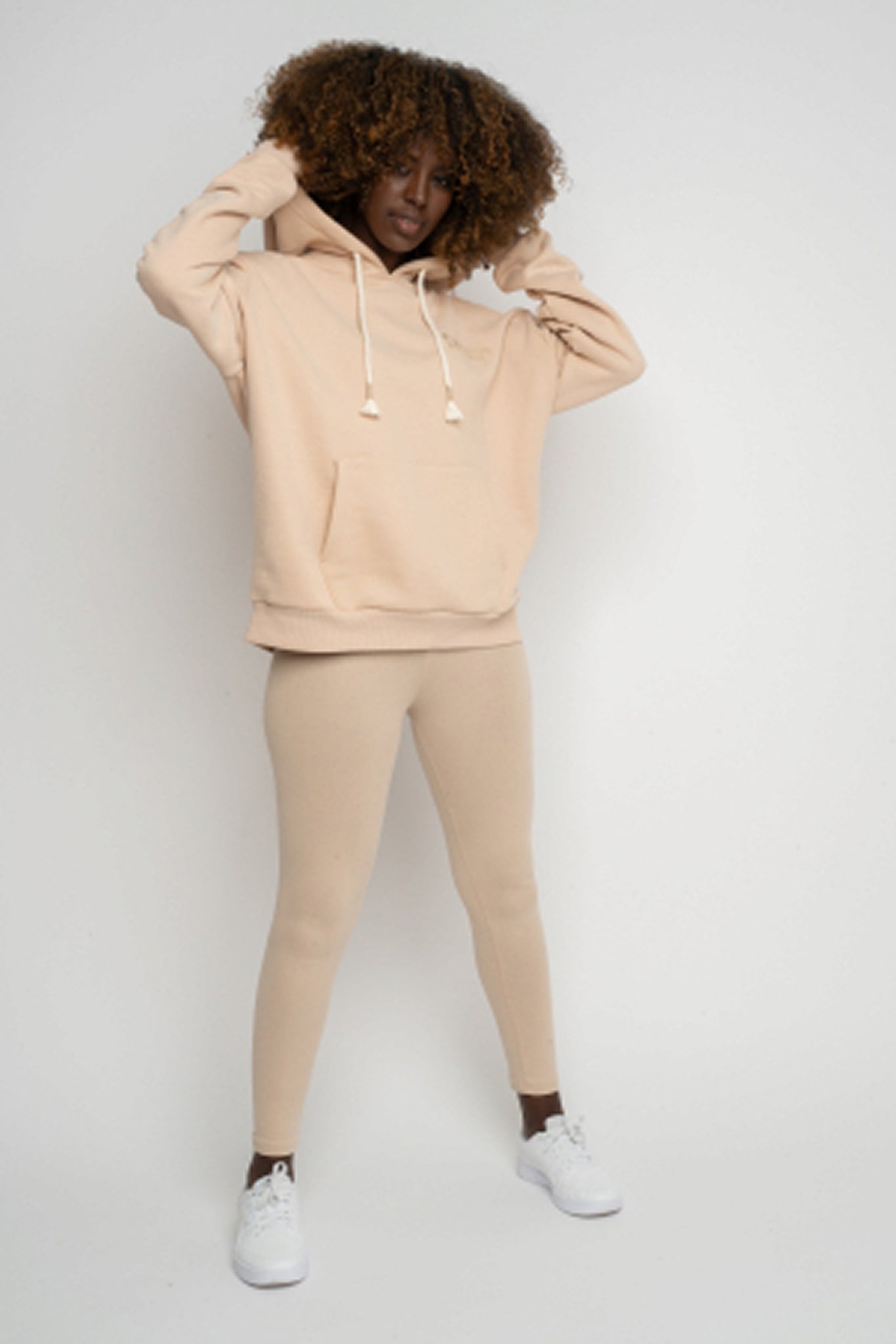 BEIGE HOODED SWEATSHIRT - MOHELI