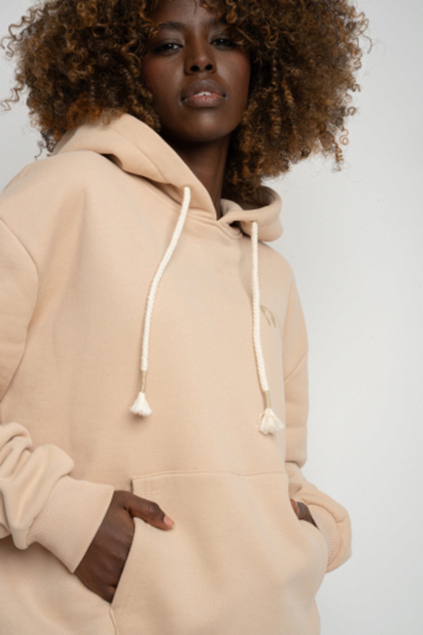 BEIGE HOODED SWEATSHIRT - MOHELI