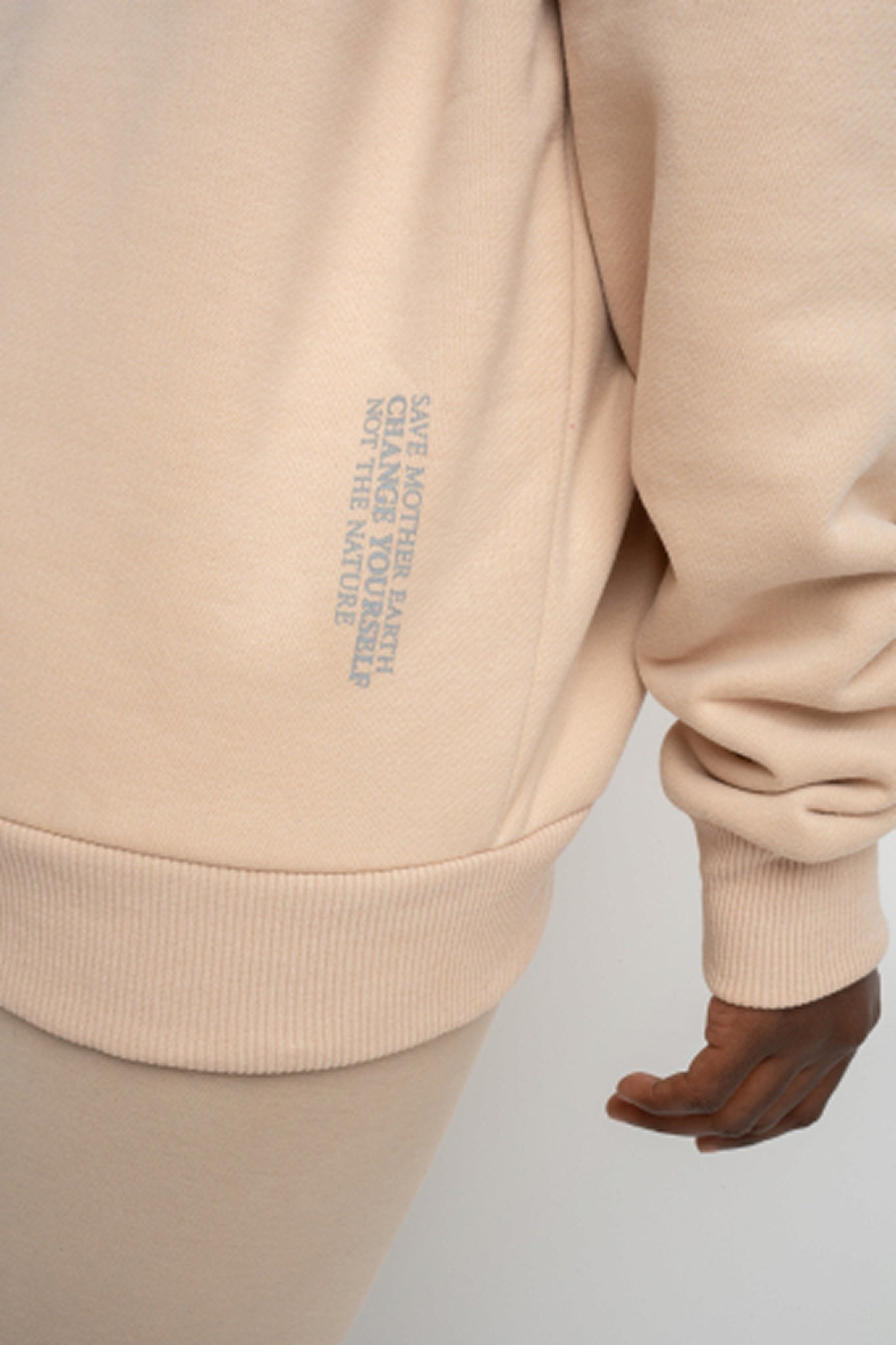 BEIGE HOODED SWEATSHIRT - MOHELI