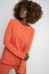 ORANGE LONG SLEEVE COTTON TOP – KANDY