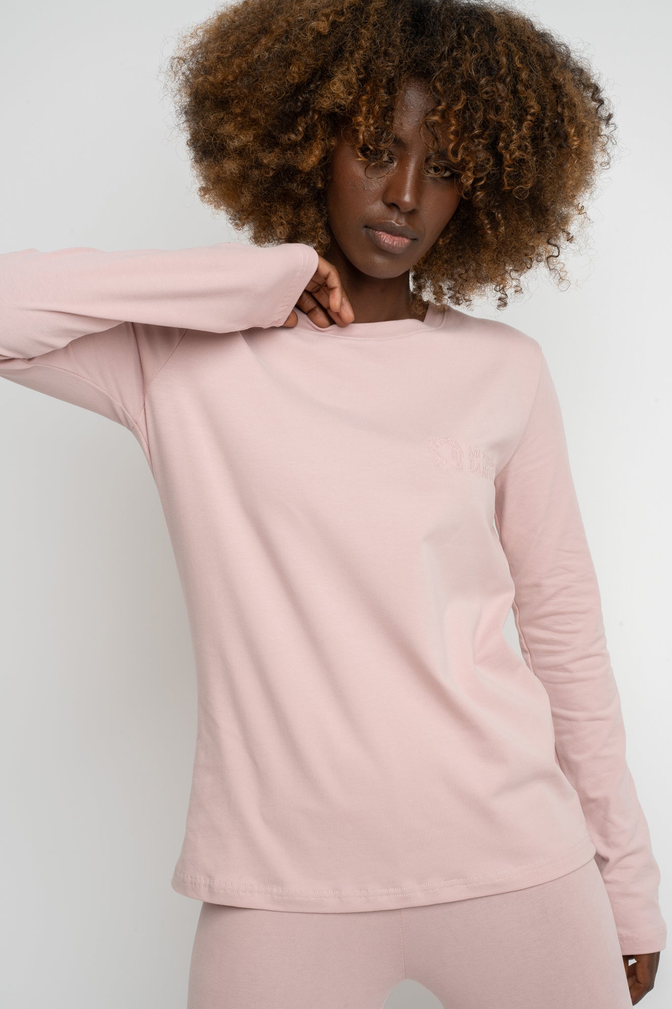 LIGHT PINK LONG SLEEVE COTTON TOP – KANDY