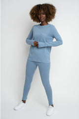 DARK NAVY LONG SLEEVE COTTON TOP – KANDY