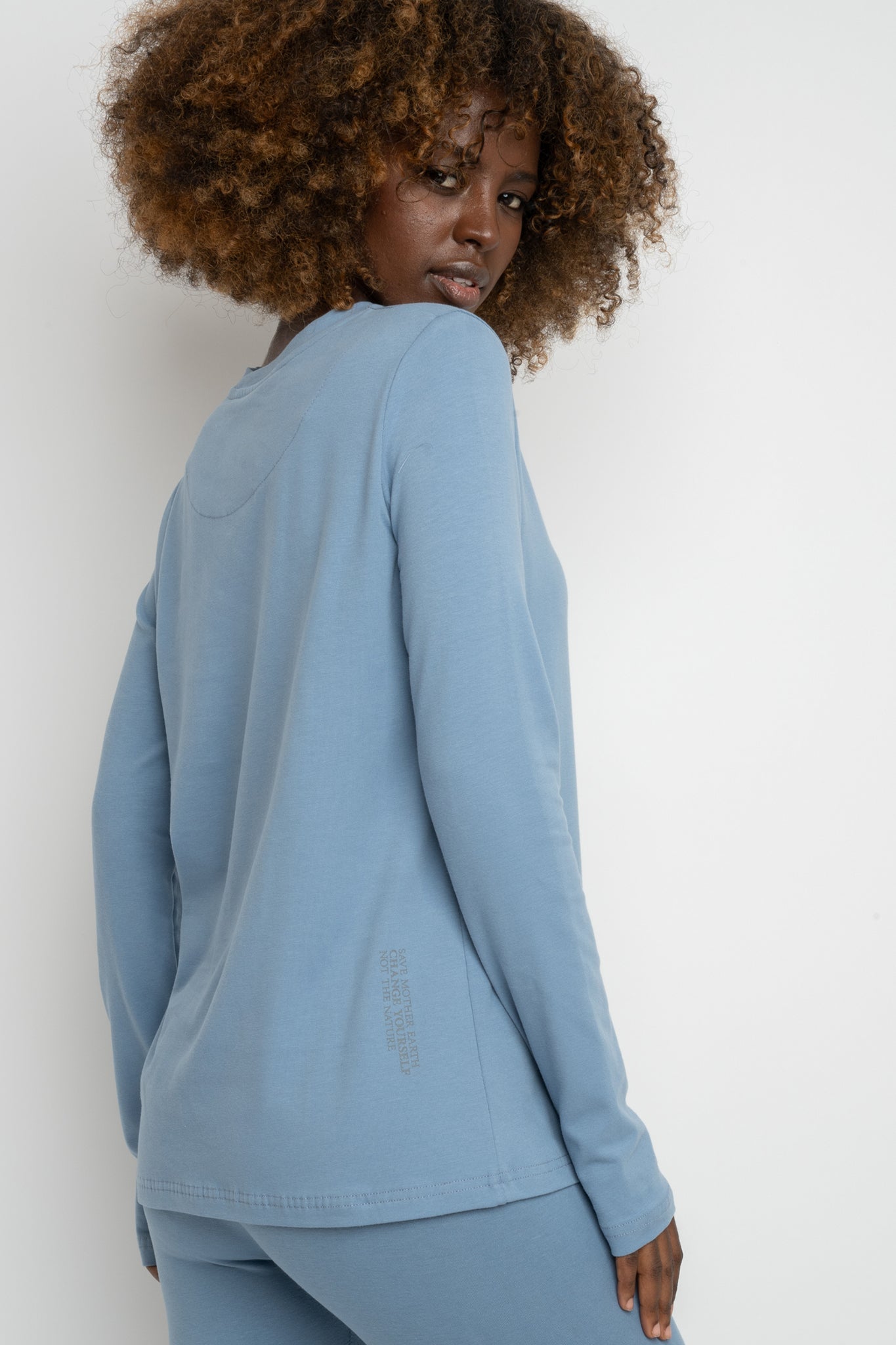 DARK NAVY LONG SLEEVE COTTON TOP – KANDY