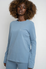 DARK NAVY LONG SLEEVE COTTON TOP – KANDY