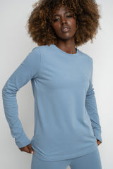 DARK NAVY LONG SLEEVE COTTON TOP – KANDY