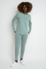 TURQUOISE LONG SLEEVE COTTON TOP – KANDY
