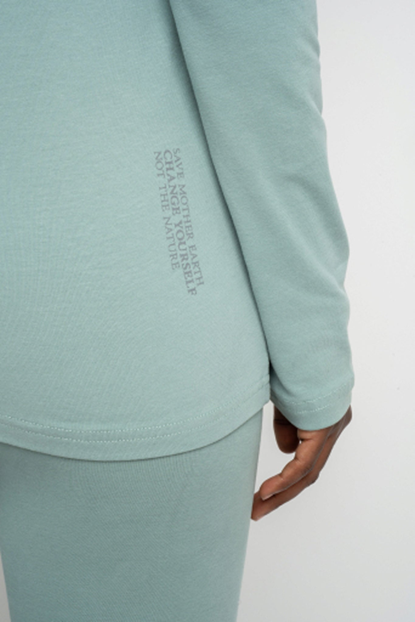 TURQUOISE LONG SLEEVE COTTON TOP – KANDY